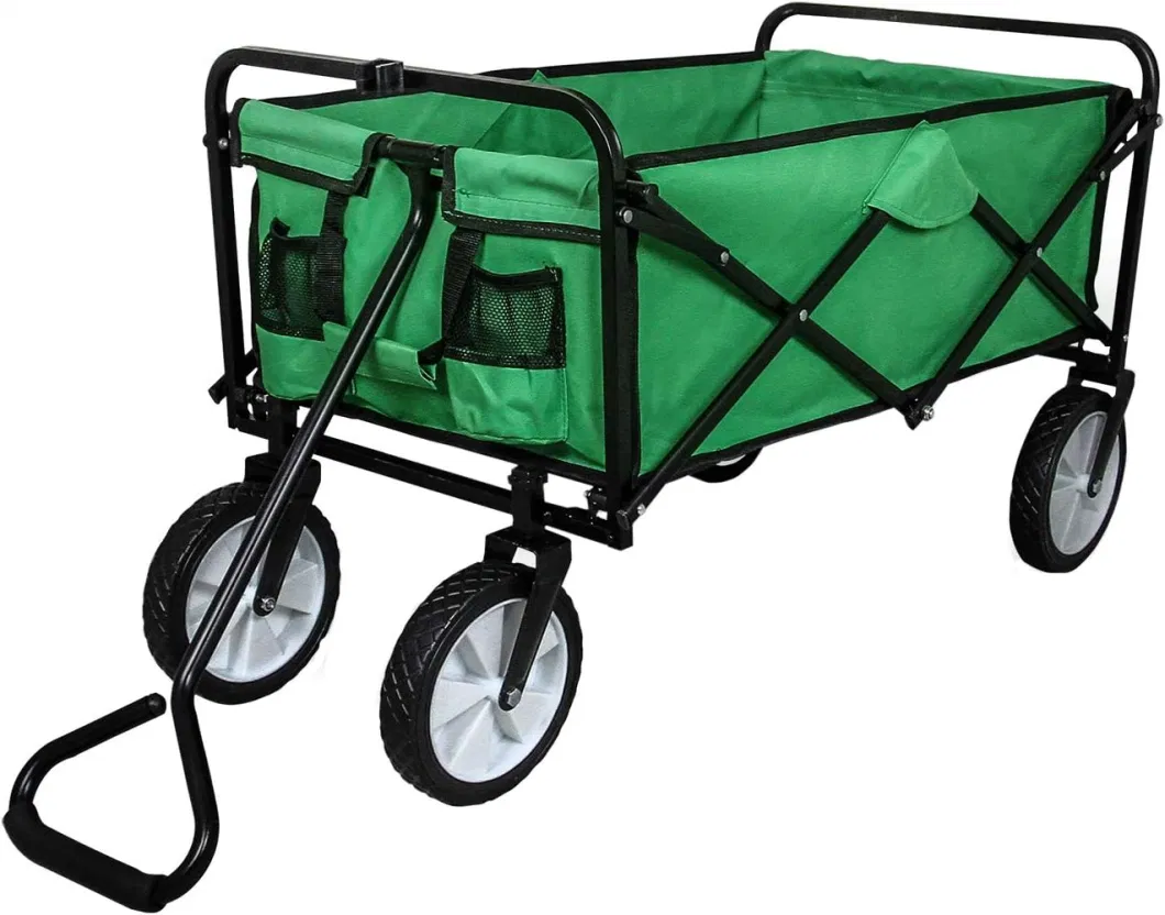 Folding Wagon Utility Carts with Wheels and Rear Storage