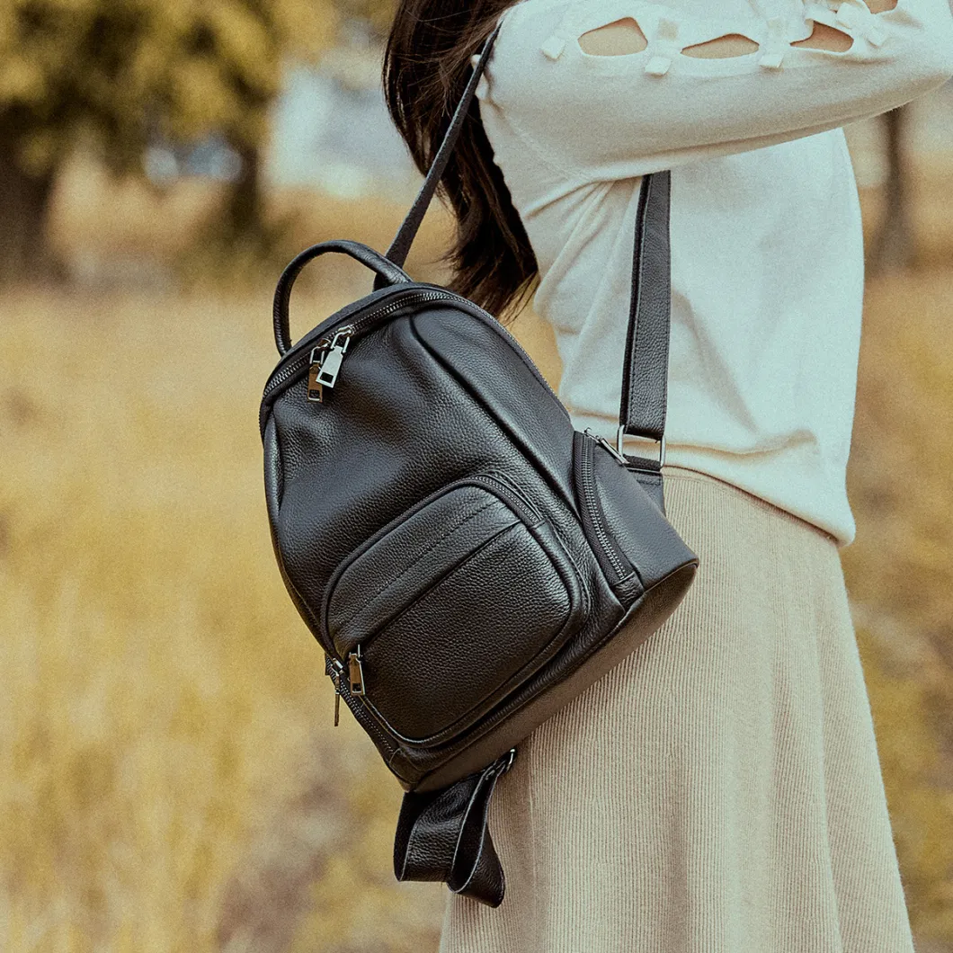 (WD11220) Black PU Leather Backpack Laptop Backpack Water Resistant Backpack New Design Backpack Fashion Bag Unisex Backpack
