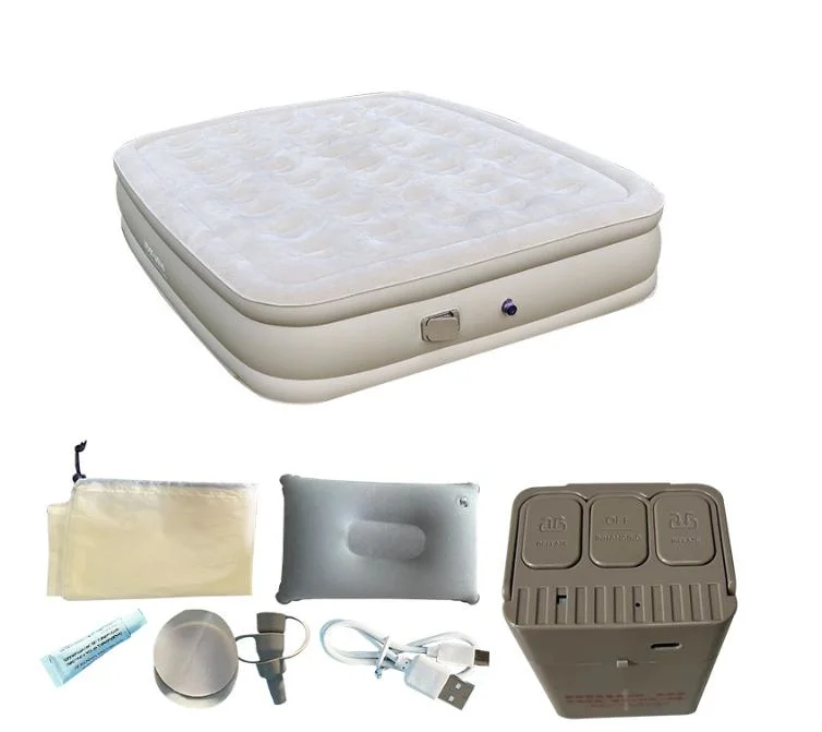 Internal Charging Lithium Battery Couple Camping Air Mattresses with Air Pump