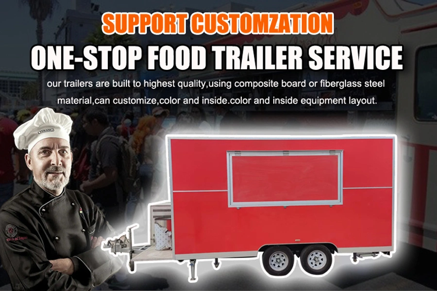2024 Customized Fast Snacks Food Trailer Camping Mobile Kitchen Coffee/Ice Cream/Hot Dog