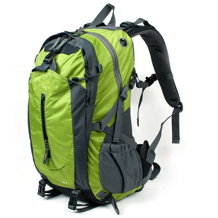 Ultimate Hiking Backpack 40L Light Green Large Outdoor Day Bag Hiking Backpack with Rain Cover and Multiple Compartments