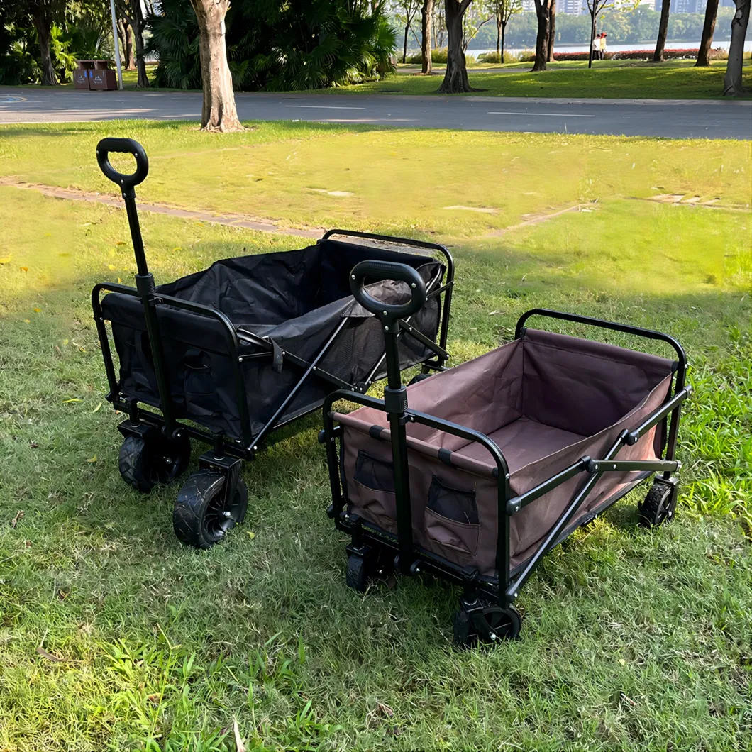 Outdoor Folding Wagon Cart with Braker Big Size Trolley Cart Beach Cart Collapsible Cart with Lock