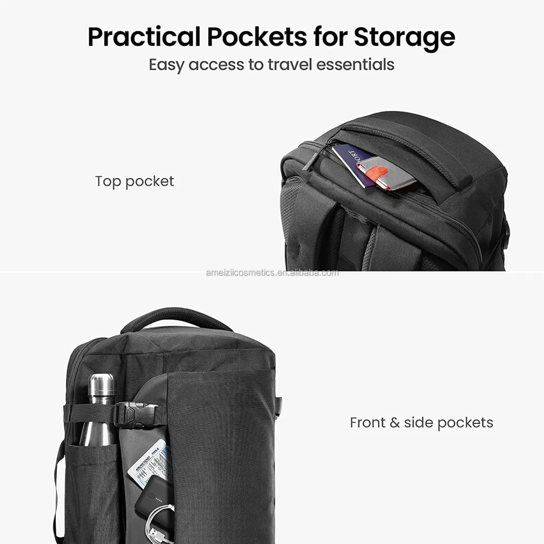 Polyester Travel Backpack with Laptop Pouch Water Resistant Lightweight Business Back Pack Weekender Bag 40L Luggage Bagpcak
