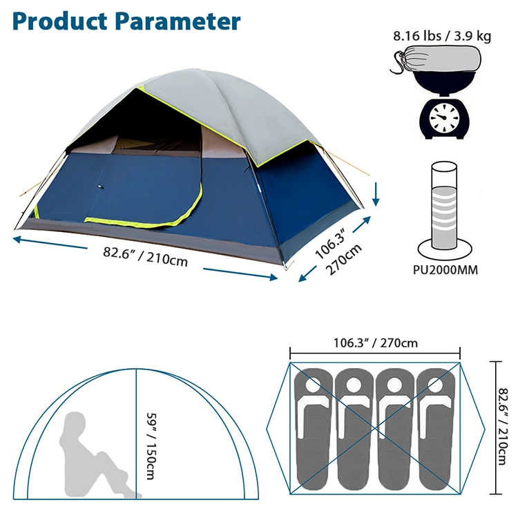 Outdoor Nylon Fabric Camping Tent Shelter Sunshade Camping Ultralight Tarp Rain Fly