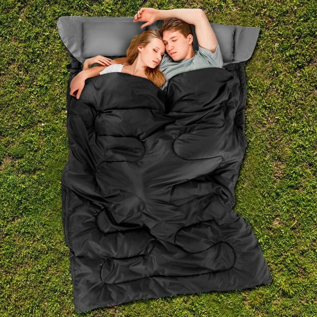 Double Person with Pillow Outdoor Lightweight Camping Sleeping Bag