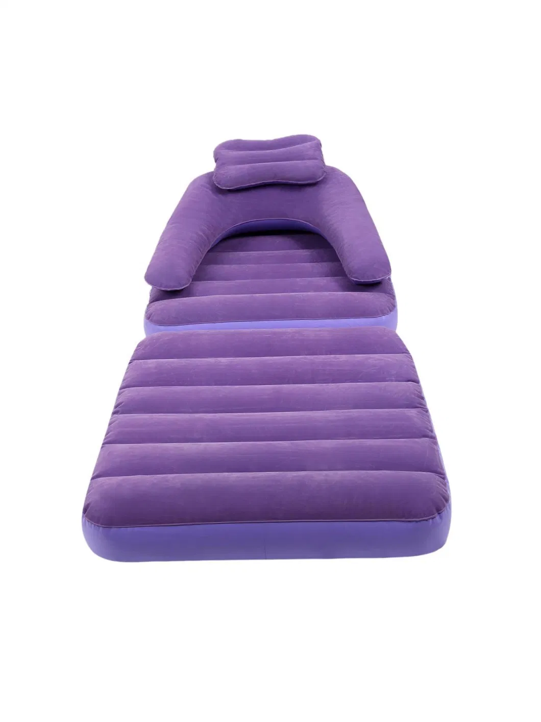 Portable Foldable Single Flocked Inflatable Air Bed Mattress Outdoor Camping Bed