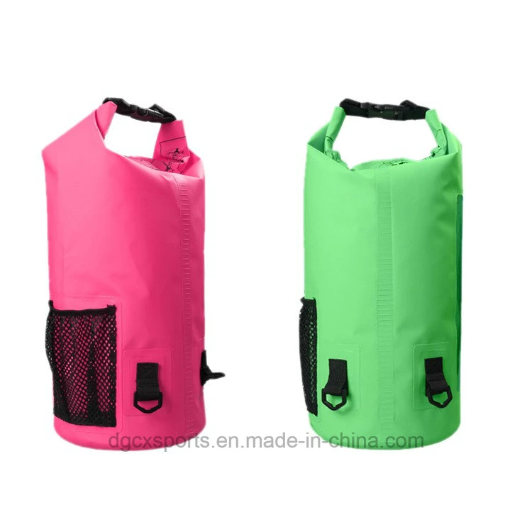 Factory Wholesale Tarpaulin 500d PVC 20L 30L Dry Backpack Bag Waterproof Foldable Backpack with Reflective Strip