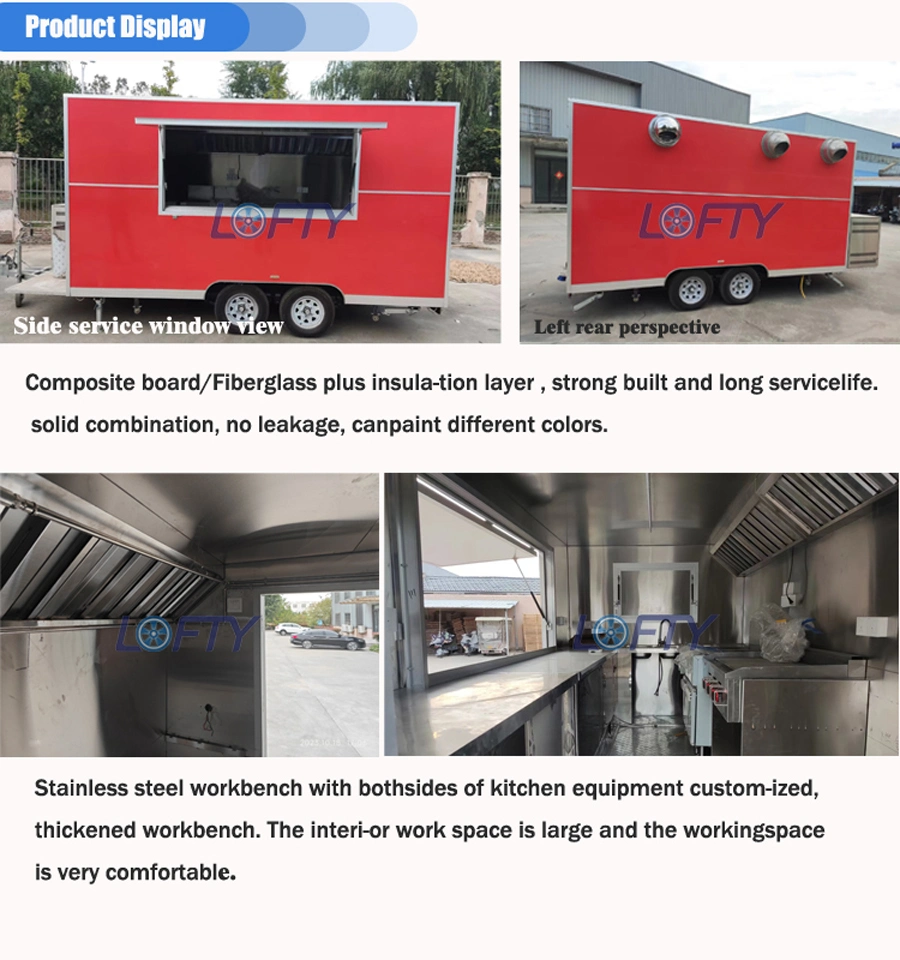 2024 Customized Fast Snacks Food Trailer Camping Mobile Kitchen Coffee/Ice Cream/Hot Dog