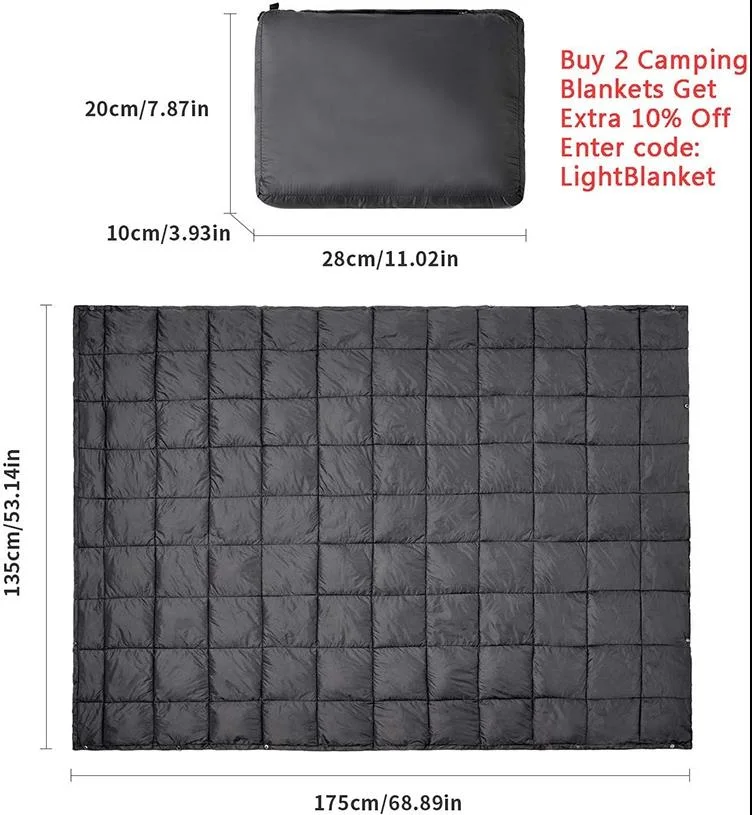 Outdoor Lightweight Warm Compact Waterproof Down Camping Blanket