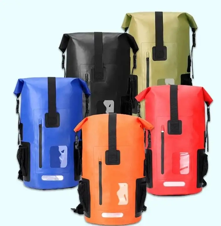 PVC Hiking Travel Custom Logo Backpack Camping Waterproof Tarpaulin Pack Outdoor Roll Top Dry Bag Foldable Sports Backpack