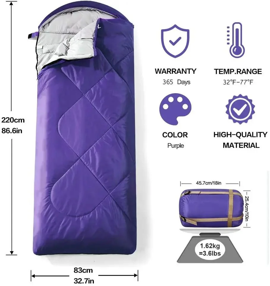 Sleepingbag 4 Seasons Warm Cold Weather Waterproof Lightweight Portable Camping Equipment