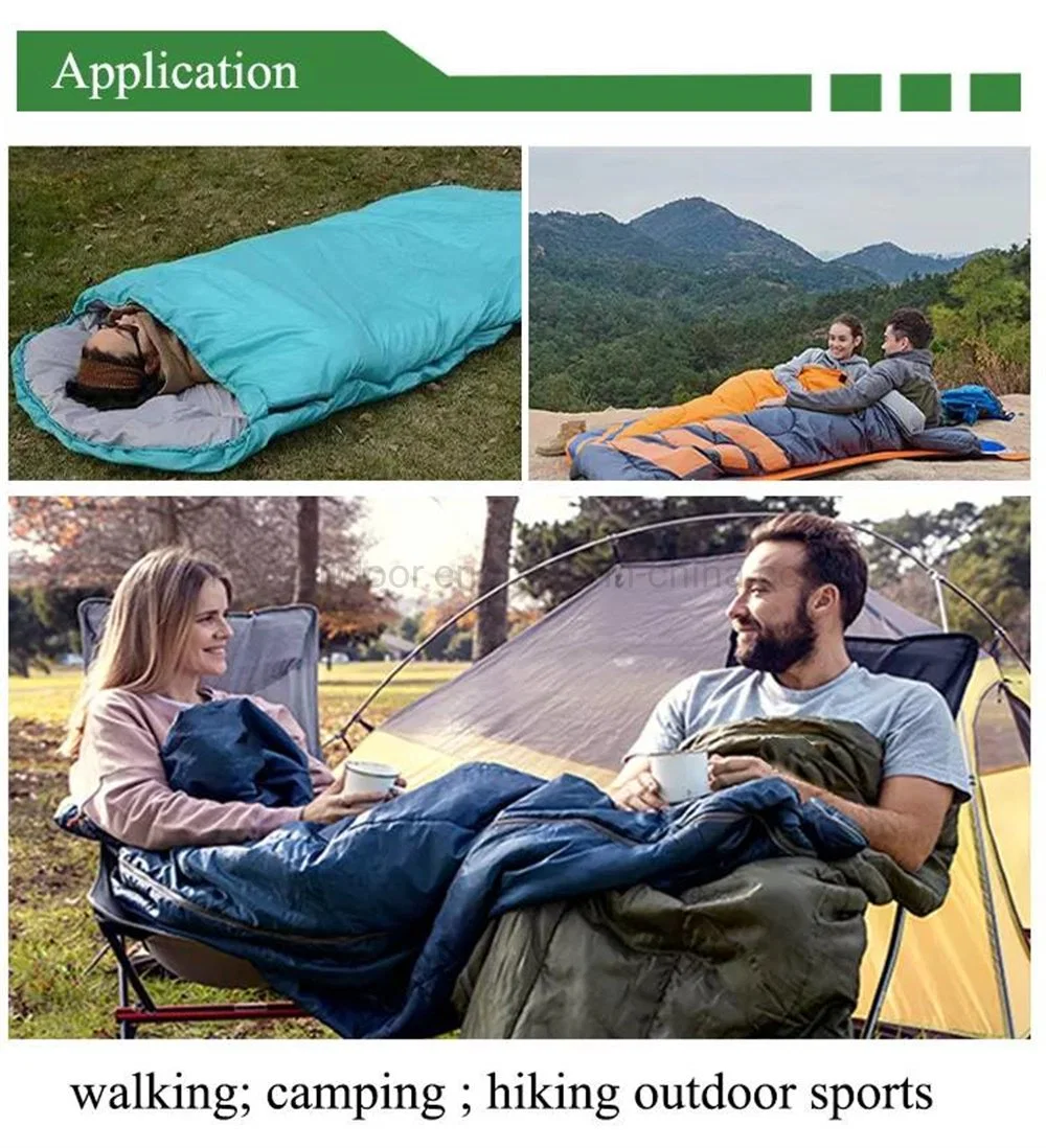 Waterproof Lightweight Winter Envelop Sleeping Bag with 2 in 1 Double Outdoor Camping Bag Hiking Sleeping Blanket