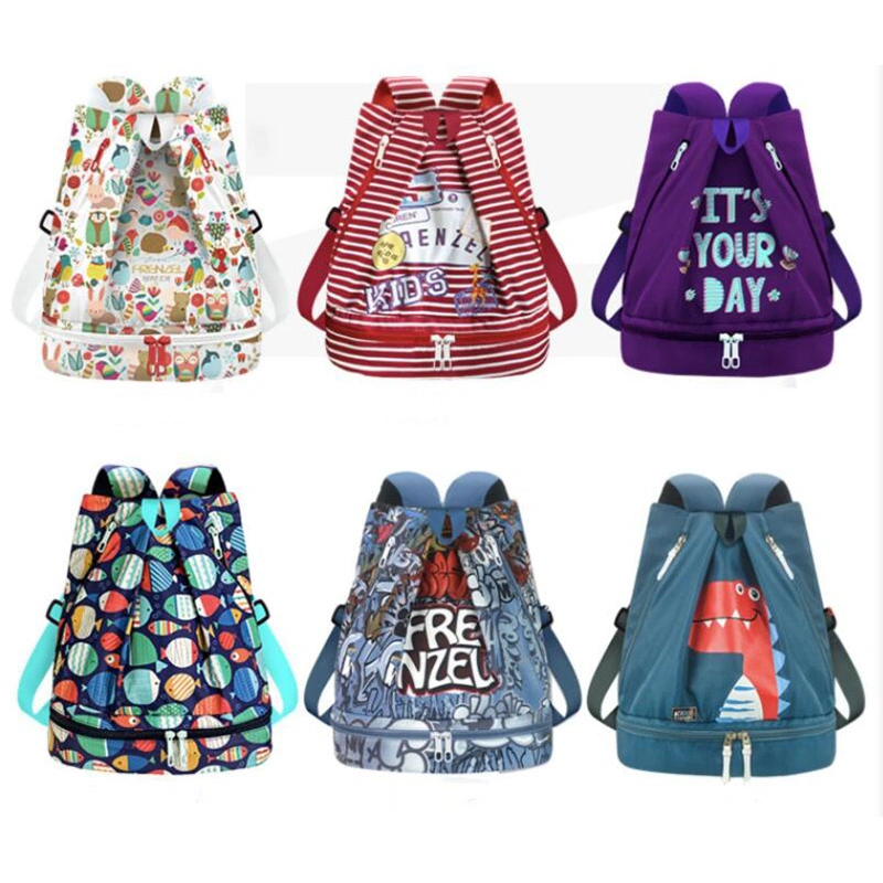 Girl Dry and Wet Separation Swimming Backpack with Shoe Compartment