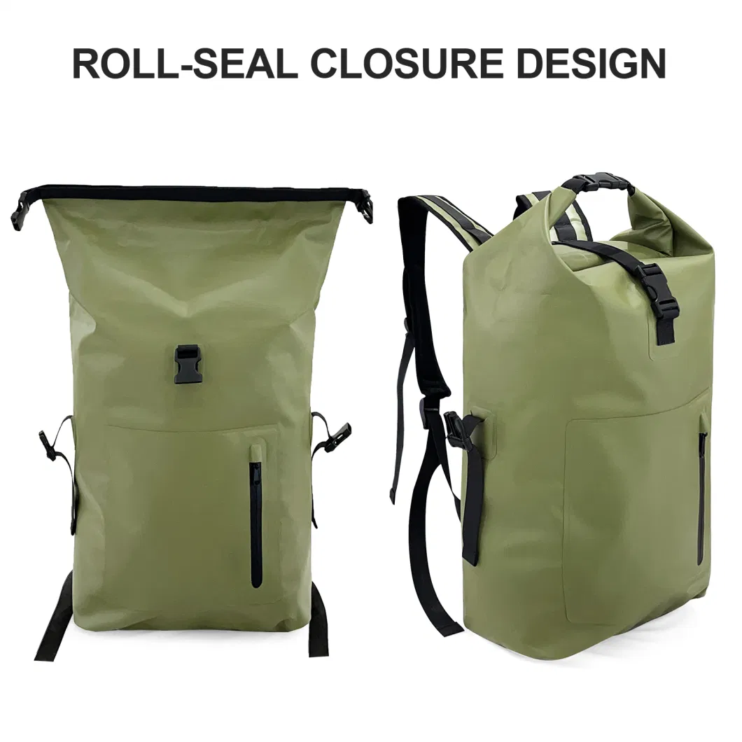 Waterproof Canvas Durable Outdoor Hiking Camping Roll Top Waterproof Dry Backpack