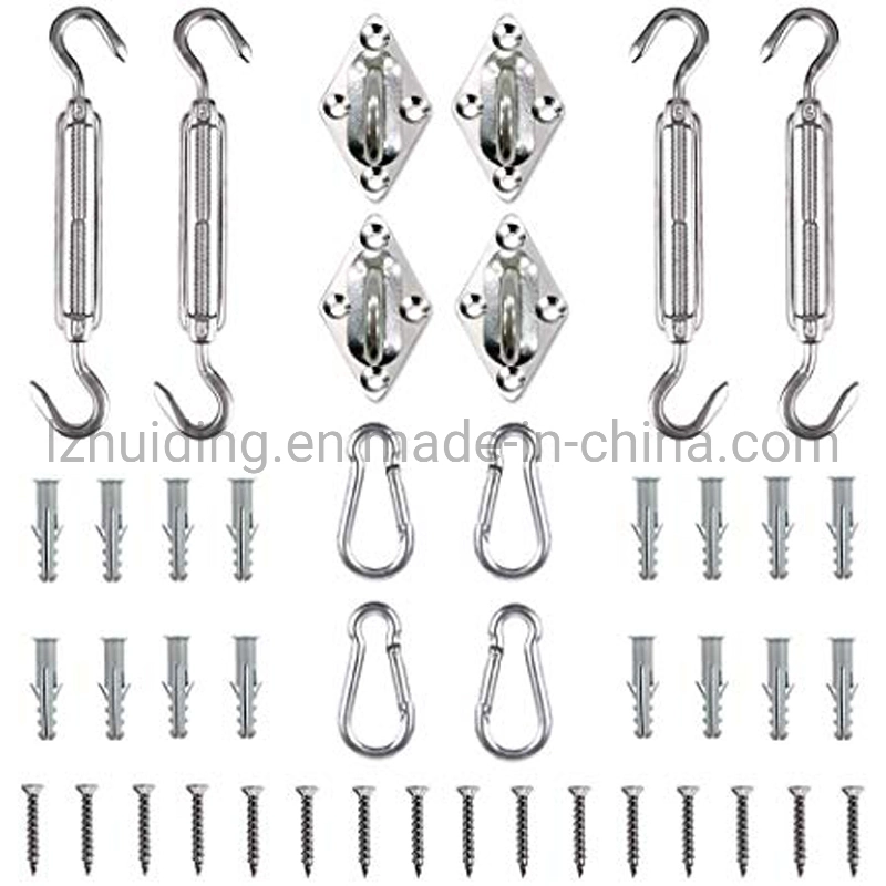 Sun Shelter Shade Sail Hardware Kit Awning Canopy Accessories 316 Stainless Steel Carabiner Clip Hook Screws Tent Tarp Accessory