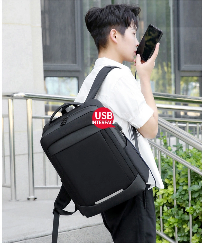 Men&prime;s Business Laptop Backpacks Waterproof USB Notebook Student School Bag Anti-Theft Large Capacity Travel Backpack for Women