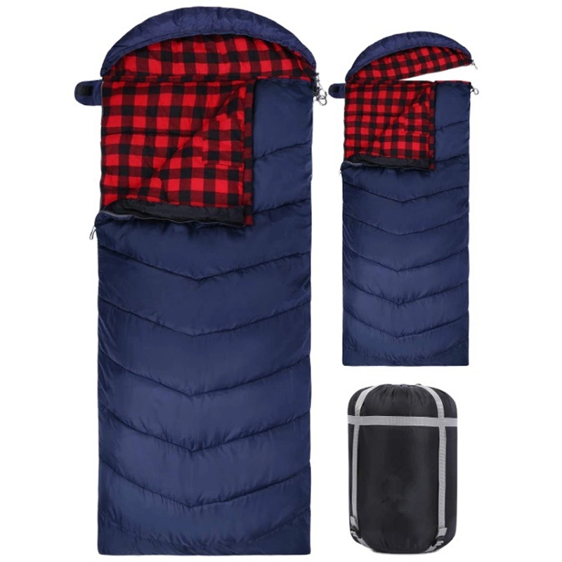 Flannel Outdoor Polyester Adult Hollow Fiber Cotton Waterproof Hiking Camping Sleeping Bag