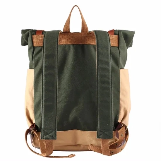 Waxed Laptop Hiking Travel Sports Rucksack Canvas Backpack