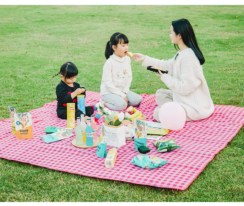 Beach Extra Larg Cotton Oxford Waterproof Floor Yoga Pocket Leather Large Outdoor Baby Straw Carpet Custom Design Picnic Mat