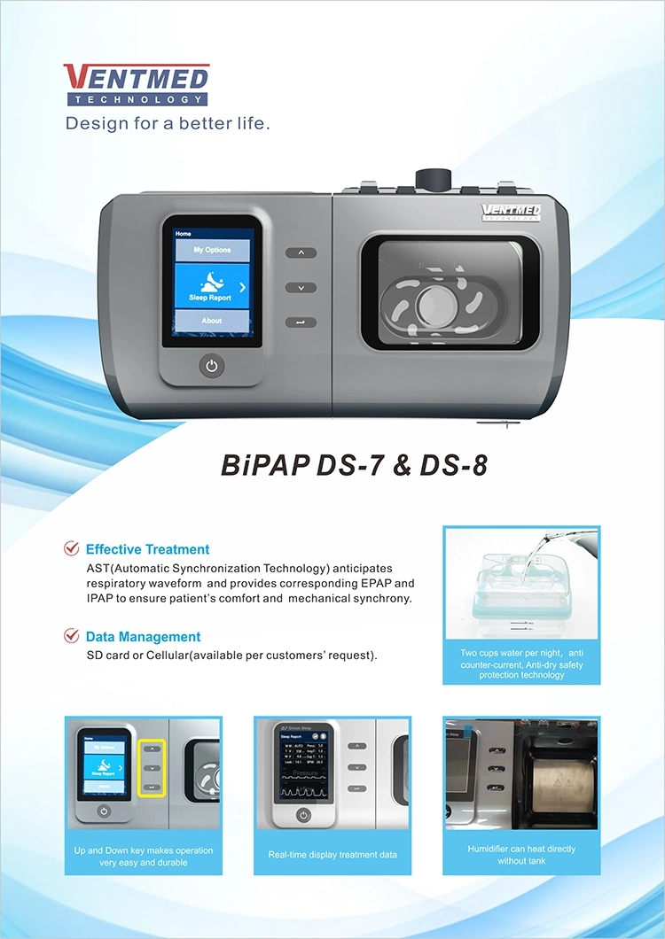 Ventmed Bipap Medical Sleep Apnea Treatment Portable CPAP Ventilator Apap Machine Physiotherapy Equipment
