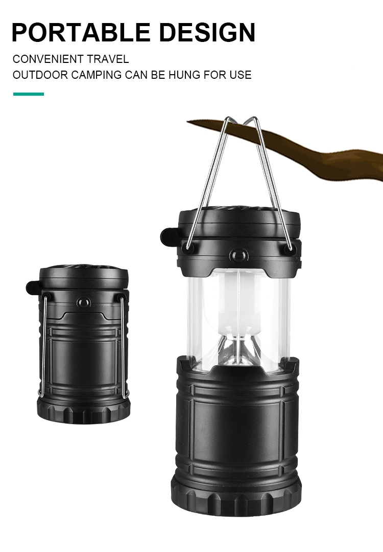 6 LEDs Portable Outdoor Powered by 3AA Batteries LED Multi-Functional Camping Lantern with Fan
