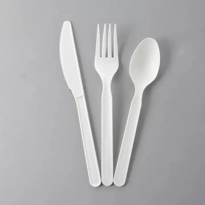 Custom Cookware Cutlery Sets Individually Packaging 100% PLA Tableware for Restaurant Party