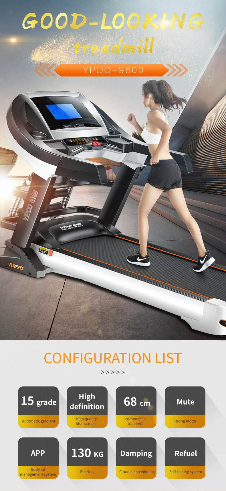 Wholesale Laufband Treadmill Running Machine Fitness Home New Treadmill with Yifit APP Best Treadmill Factory