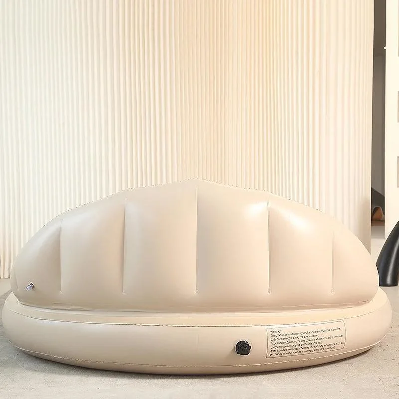 Modern Design Round Backrest Relax Comfort Flocked Double Full Size Inflatable Size Air Bed