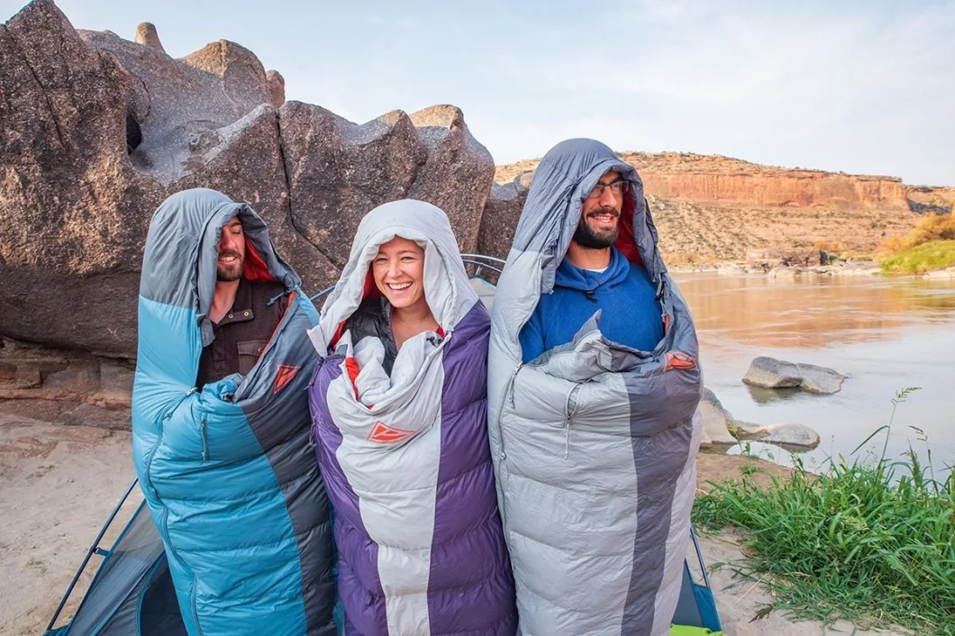 New Style Waterproof Ultralight Ripstop Folding Double Cotton Sleeping Bag with Compression Bag