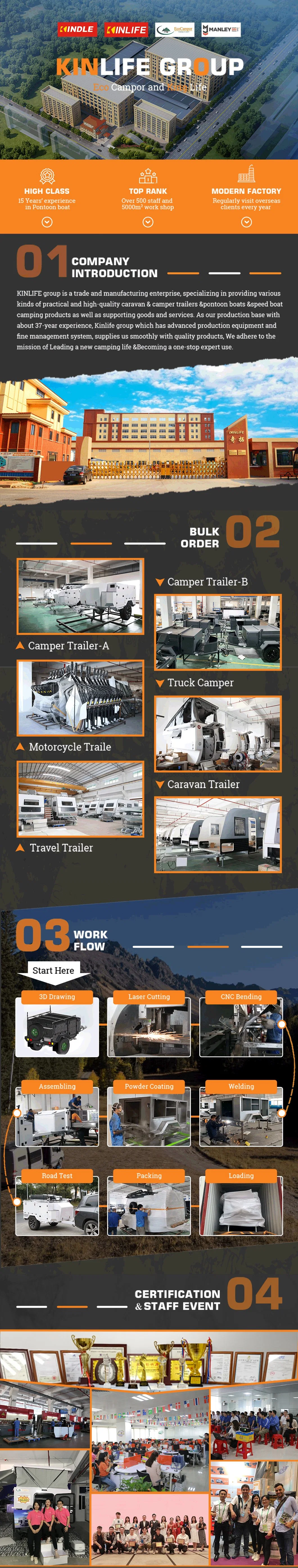 Ecocampor Factory Custom off Road Small Travel Trailer Camping Caravan Max LED Travel Kitchen