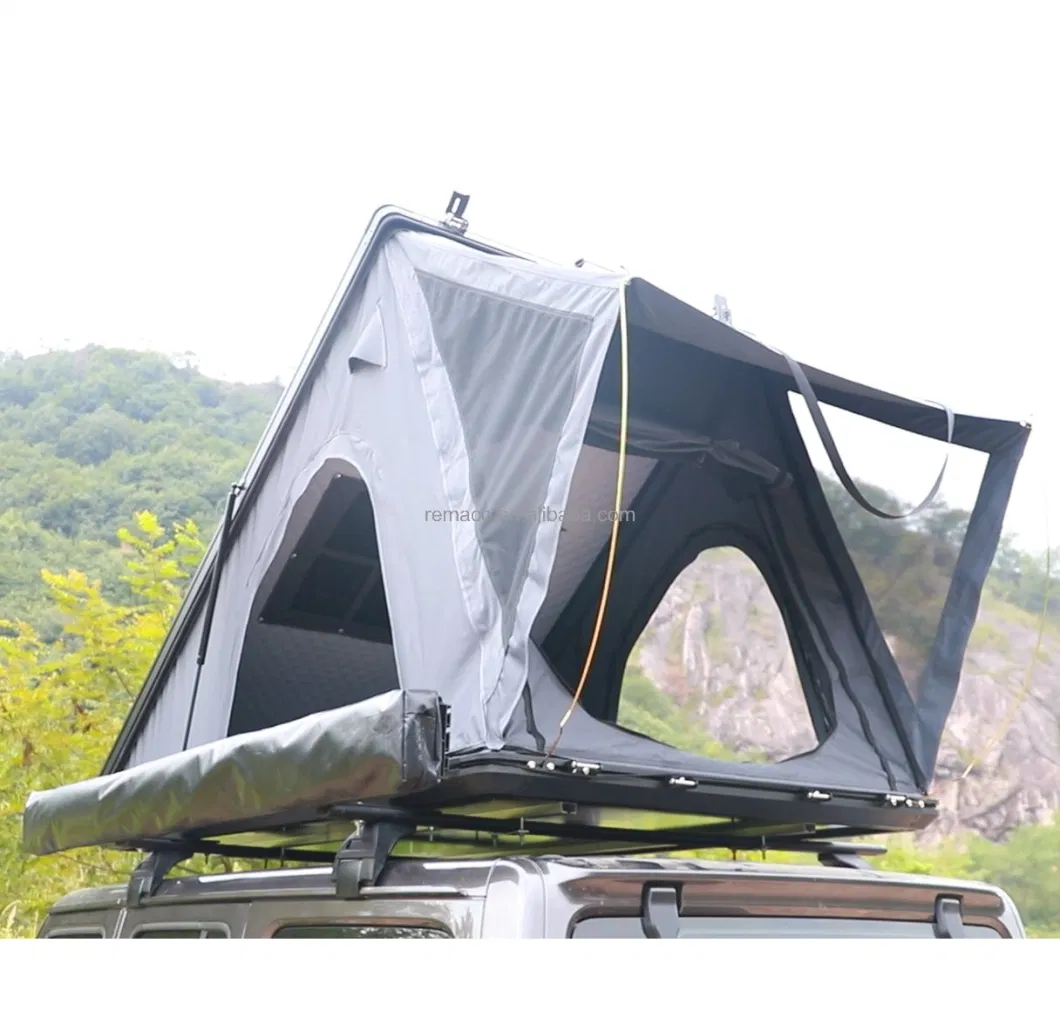 New Aluminum Hard Shell Rooftop Tent with Two Rainfly