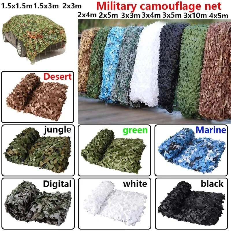 Military Camouflage Military Uniform Camouflage Net Hunting Camouflage Net Car Tent White Blue Green Black Jungle Net