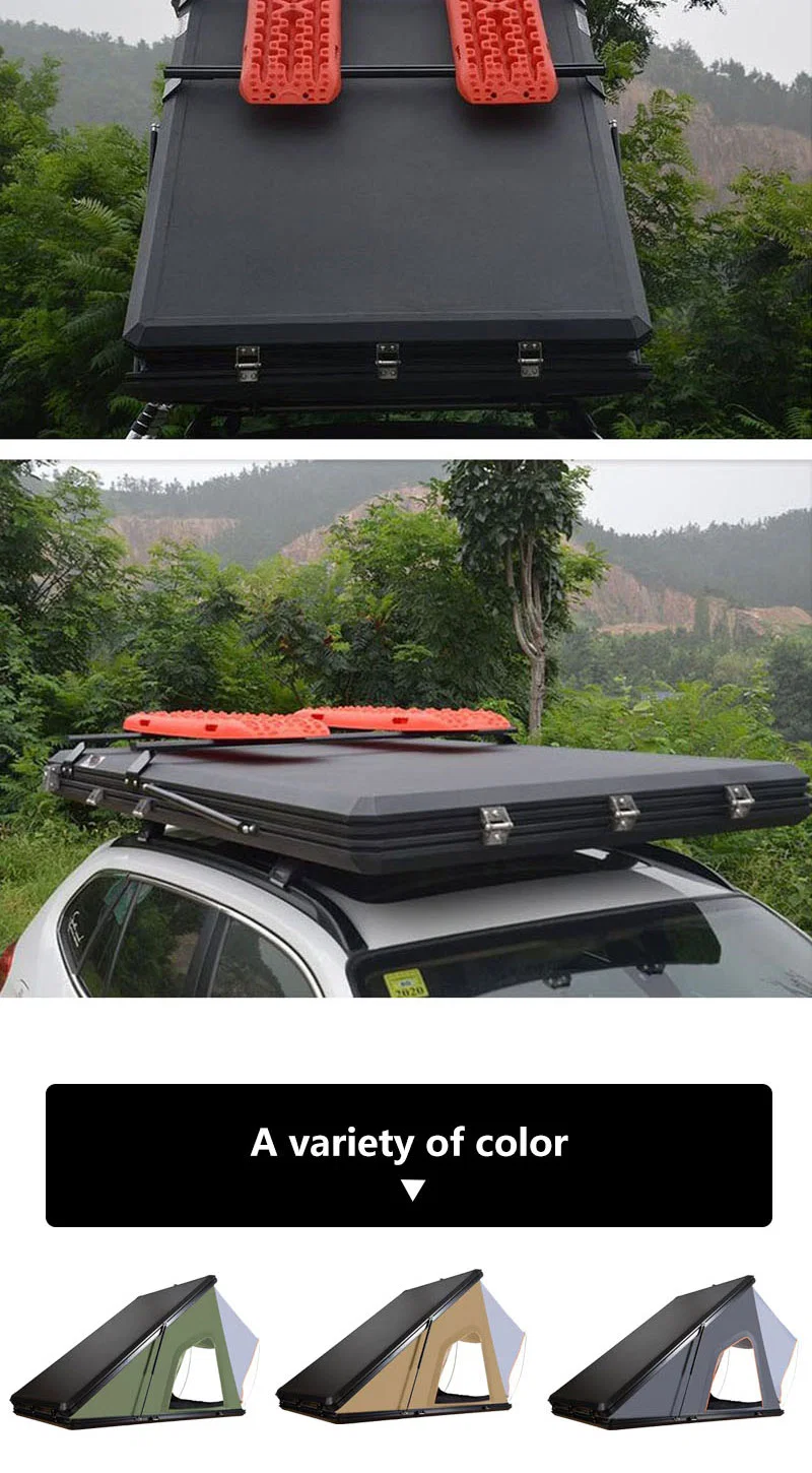 New Aluminum Hard Shell Rooftop Tent with Two Rainfly