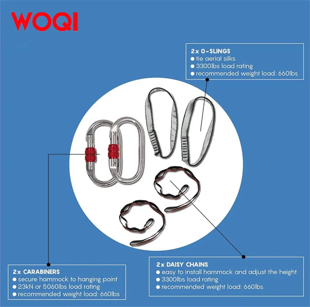 Woqi Strap Hook and Loop Anti Gravity Nylon Aerial Yoga Hammock