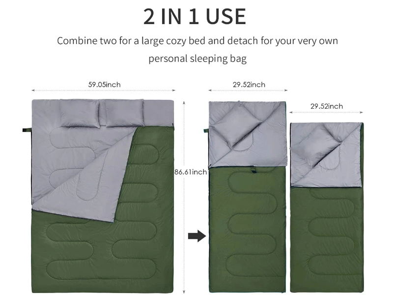 Ultralight Winter Sleeping Bag Compact Waterproof Double Sleeping Bag for Camping