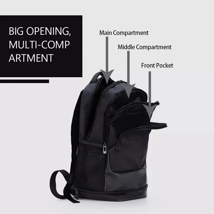 Free Sample Travel Laptop Backpack Bookbag Business Backpacks Casual Hiking Daypack Shoe Compartment