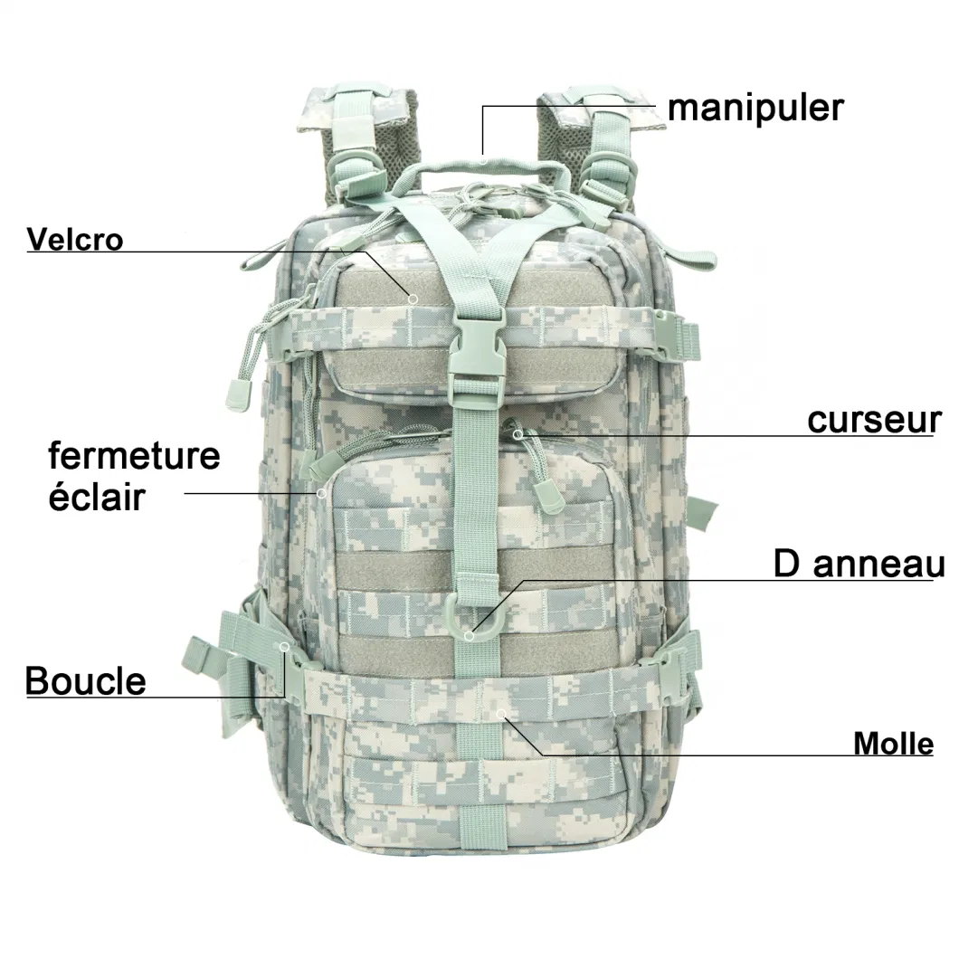 Army Tactical USB Zipper Small Backpacks for Camping Hiking