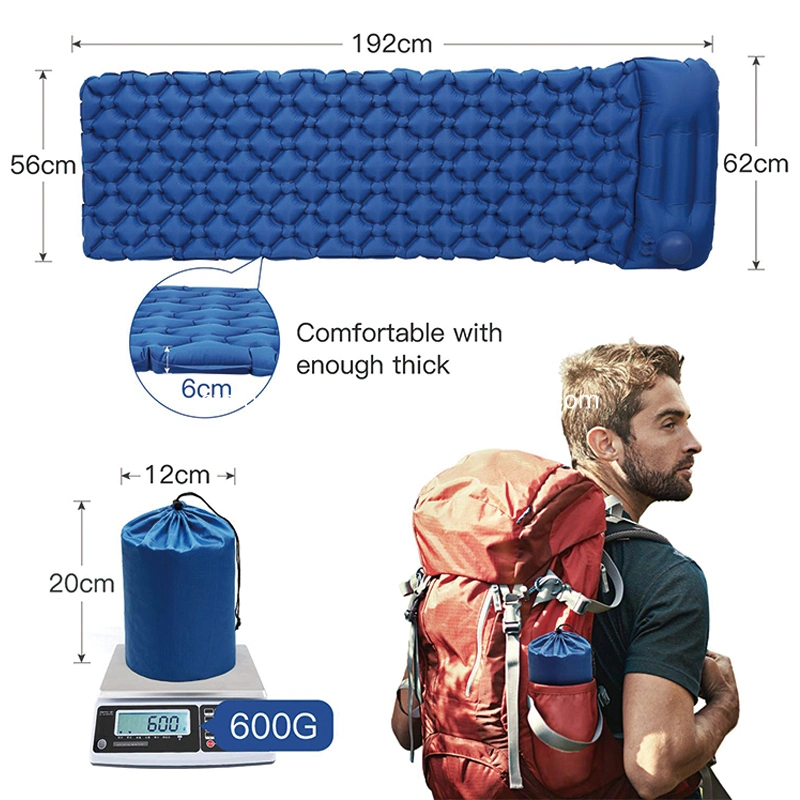 Self Inflating Camping Mat Camping Air Mattress Self Inflating Foam Sleeping Pad Blow up Camping Mat with Built-in Pump