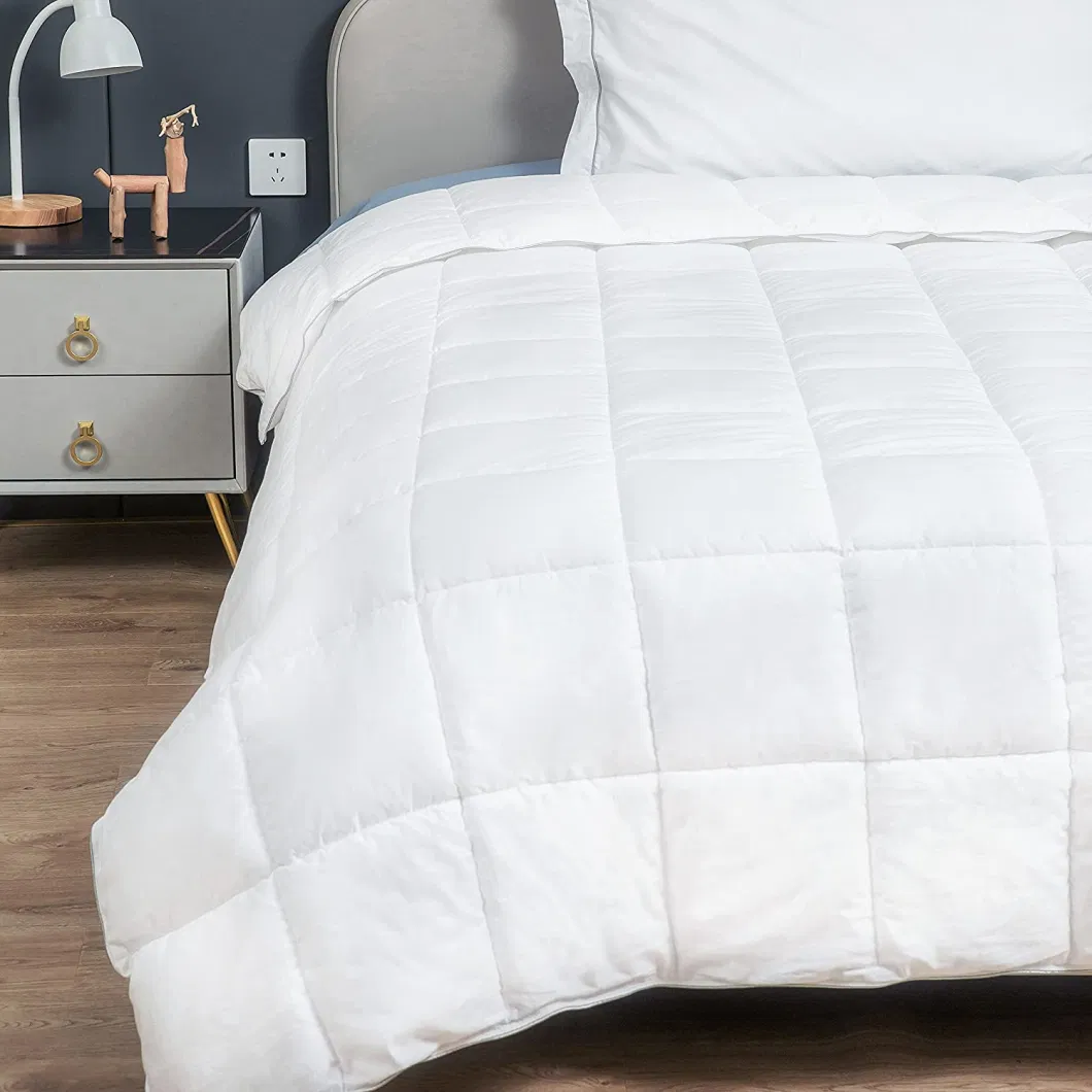 100% Cotton Twin Duvet Insert Lightweight White Down Alternative Cotton Comforters with 6 Corner Tabs