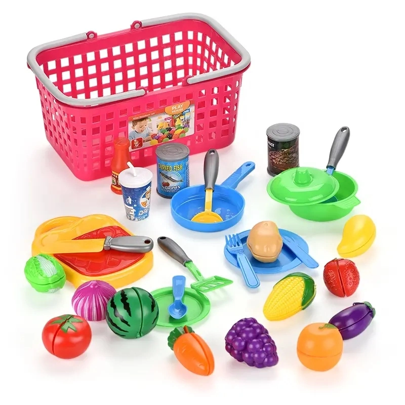 Children Role Pretend Play Kids Toys Intellectual Educational Parent-Child Interaction Colorful Cookware Cooking Toy Stainless Steel Tableware