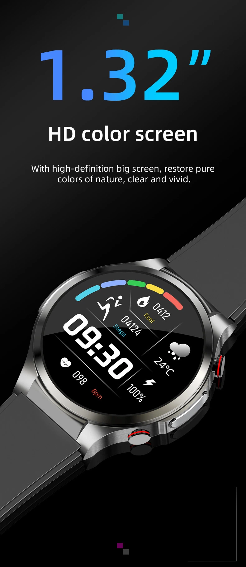 Blood Glucose Monitoring ECG Smart Watch with Temperature Blood Pressure Oxygen Fitness Tracker Health W11