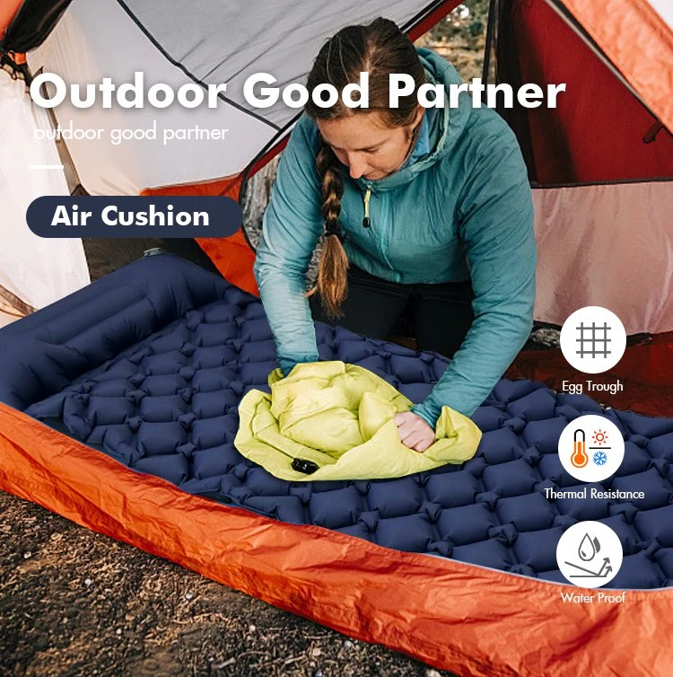 Outdoor Camping Sleeping Mat Ultralight Air Mattress Mat Self-Inflating Sleeping Pad with Pillow