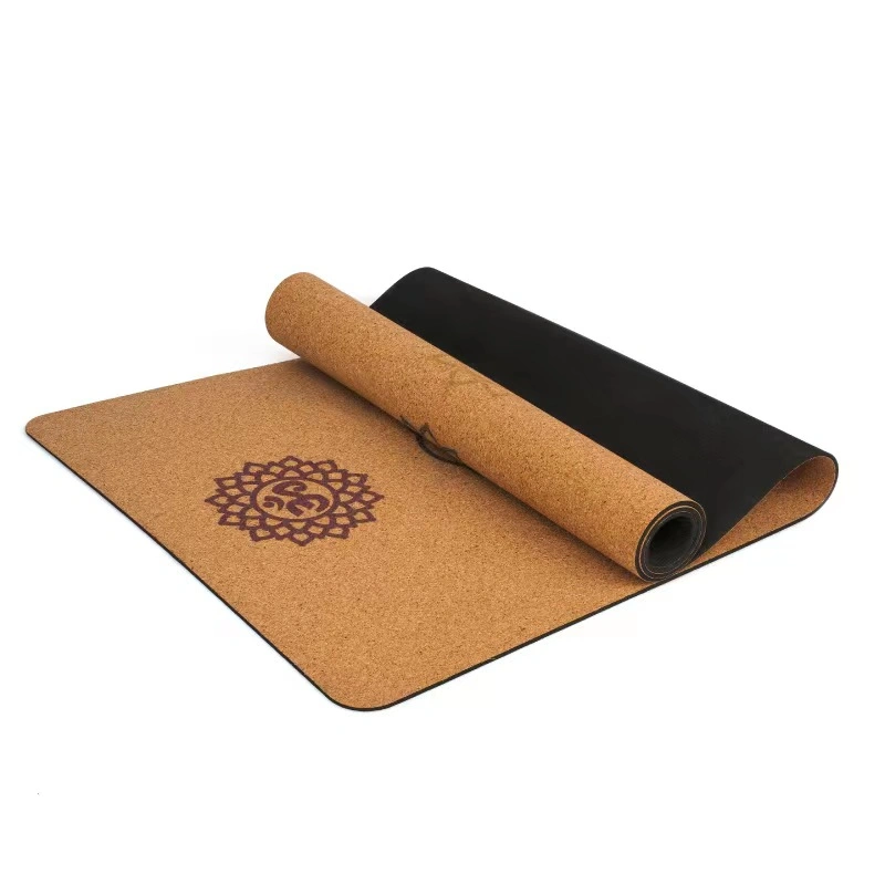 Health Cork and Natural Rubber Yoga Mat Includes Carrying Strap, Non-Slip Fitness Mat for Pilates, Bikrim Yoga, Hot Yoga, and Floor Exercises