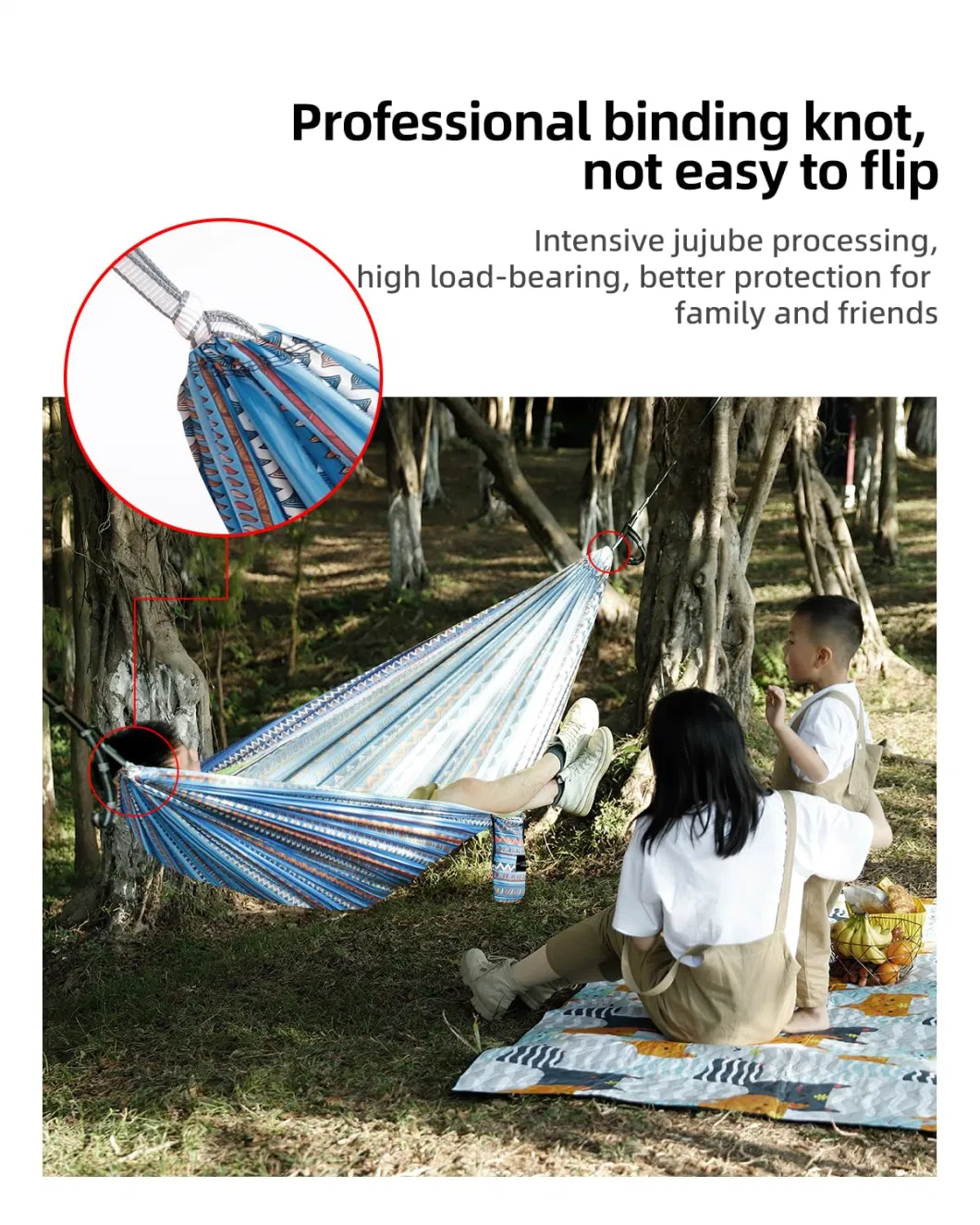 Outdoor Hanging Lightweight Portable Camping Hammock with 2 Tree Straps