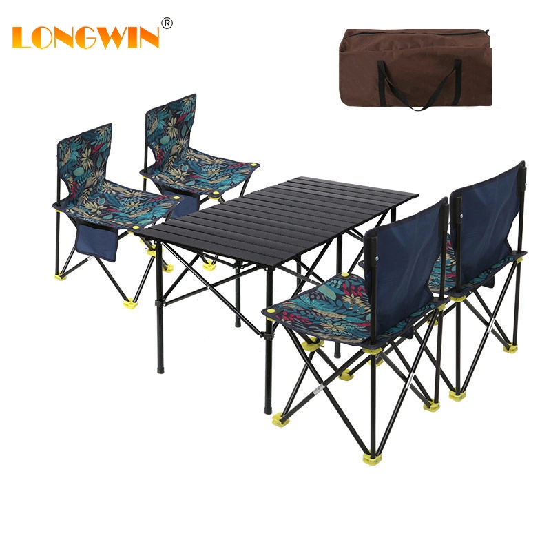 Folding Fire Pit with Tables Camping Dining Patio Furniture High Chairs for Round Fireplace Stools Mini Outdoor Table and Chair