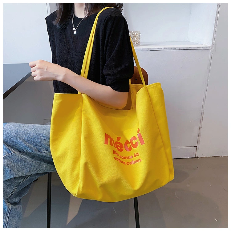 Cloth Bag Lazy Style Canvas Bag Female New Shoulder Tote Large Bag College Student Cloth Bag Large Capacity Bag