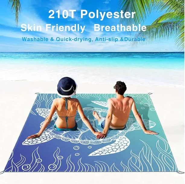 Beach Blanket, Waterproof Sandproof Beach Mat Lightweight Picnic Blanket, Portable Picnic Mat for Outdoor Travel Camping Blanket