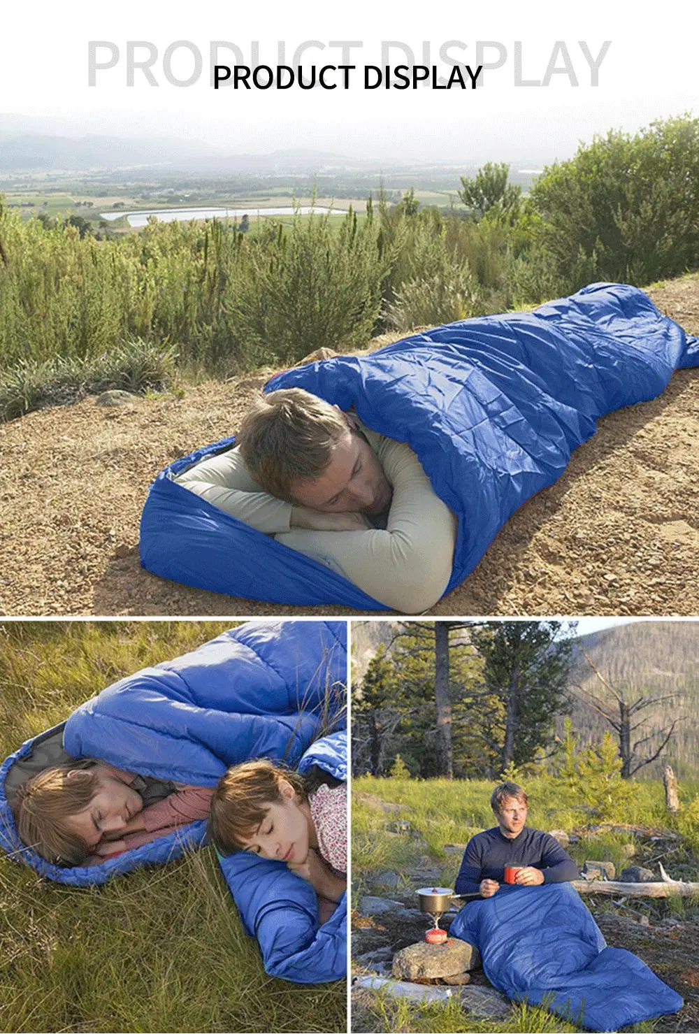 Hot Selling 4 Seasons Portable Camping Waterproof Cold Weather Sleeping Bag for Indoor Outdoor