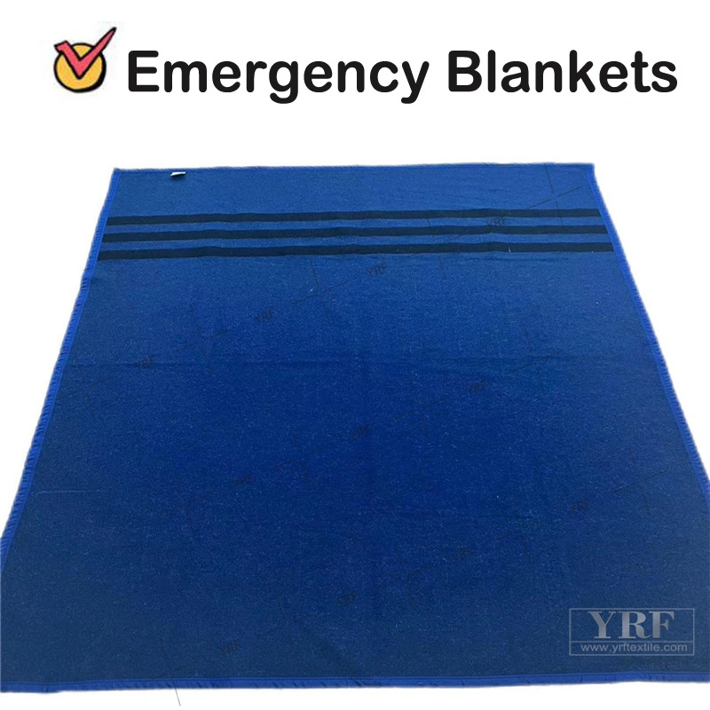 Military Style Blanket 50% Wool Grey Blue Camp Blanket Waterproof Fireproof Logo 600g 150X200cm Emergency Relief Shelter Isolation Thermal Blanket