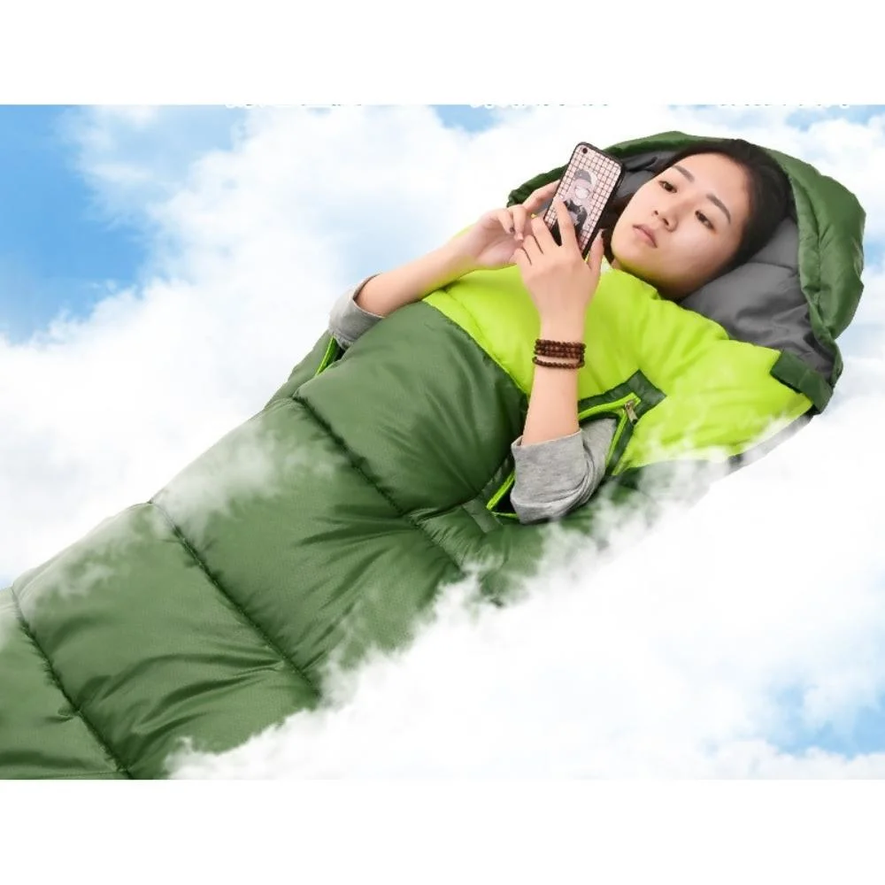 Single Backpacking Sleeping Bag Rectangular Portable Camping Sleeping Bag Outdoor Ultralight with Zippered Holes for Arms and Feet Bl20319